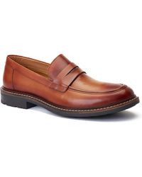 Base London - Ivey Leather Burnt Loafers - Lyst