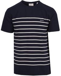 GANT - Placed Stripe T-Shirt Evening - Lyst