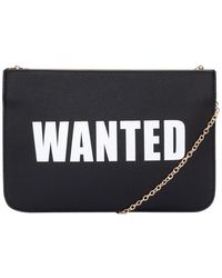 Claudia Canova - "Wanted" Slogan Chain Strap Clutch Bag - Lyst