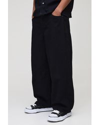 BoohooMAN - Relaxed Barrel Fit Rigid Washed Jeans - Lyst