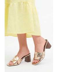 Wallis - Brooklyn Faux Leather Block Heel Mules - Lyst