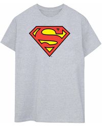 Dc Comics - Ladies Superman Logo Boyfriend Fit Cotton T-Shirt (Sports) - Lyst