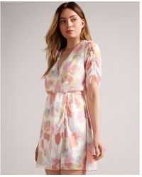 Ted Baker - Juleah Ruched Sleeve Detail Mini Dress - Lyst