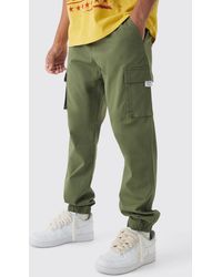 BoohooMAN - Slim Fit Elasticated Cargo Pants - Lyst