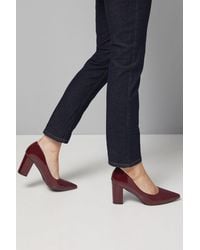 Good for the Sole - Wide Fit Exmoor Faux Patent Leather Comfort Medium Block Heel Court Shoes - Lyst
