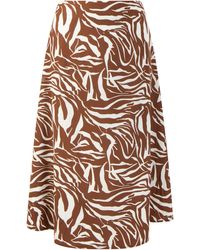 faina - Midi-Rok Met Zebraprint Caneva - Lyst