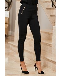 Sosandar - Body-Sculpting Bandage Leggings With Zip Detail - Lyst