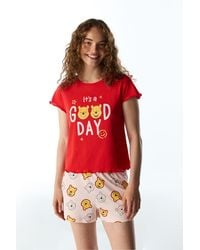 Penti - Good Day Bear Pattern Short Sleeve Pajama Set - Lyst