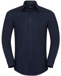 Russell - Collection Oxford Easy-Care Tailored Long-Sleeved Shirt (Bright) - Lyst