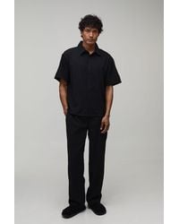 BoohooMAN - Stripe Seersucker Oversized Shirt & Relaxed Trouser Set - Lyst