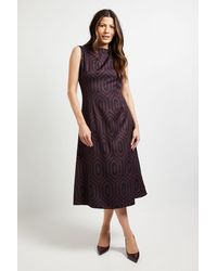 PRINCIPLES - Geo Sleeveless Fit & Flare Midi Dress - Lyst