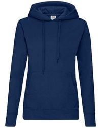 Fruit Of The Loom - Klassieke Dames Fit Sweatshirt Met Capuchon (marine) - Lyst