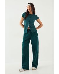 DSGN Studio - Sculpt Rib Button Through Short Sleeve Top - Lyst