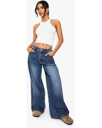 Boohoo - Petite Basic Super Wide Leg Jean - Lyst