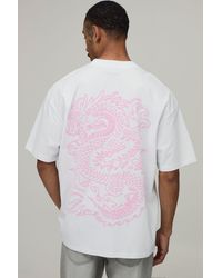 BoohooMAN - Oversized Dragon Puff Print T-Shirt Cotton - Lyst