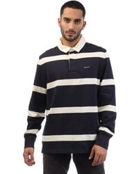 GANT - Striped Heavy Rugger Polo Shirt - Lyst