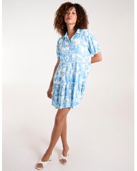 Blue Vanilla - Mini Smock Shirt Dress - Lyst
