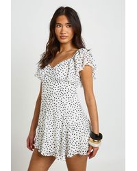 Boohoo - Polka Dot Angel Sleeve Mini Dress - Lyst