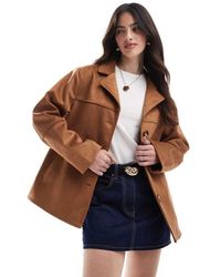 ASOS - Faux Suede Button Front Jacket - Lyst
