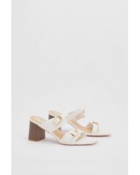 Wallis - Axel Faux Leather Buckle Detail Block Heel Mules - Lyst