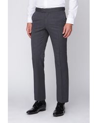 Scott - Flat Fronted Striped Tailored Suit Trousers - Lyst