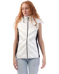 DKNY - Dames Hooded Puffer Vest In Wit - Lyst