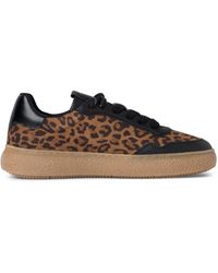 Tamaris - Leopard Leather Fashion Stripe Lace Up Sneakers - Lyst