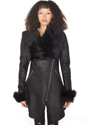 Infinity Leather - Merino Shearling Coat With Toscana Collar-Fortaleza - Lyst