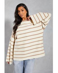 MissPap - Premium Oversized Knitted Stripe Jumper - Lyst