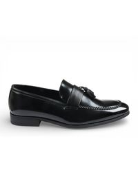 Infinity Leather - Tassel High-Gloss Patent Faux Formal Loafers Shoes - Lyst