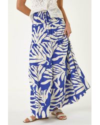 Roman - Tile Print Shirred Maxi Skirt - Lyst
