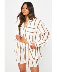 Boohoo - Hammered Stone Stripe Relaxed Fit Shorts - Lyst