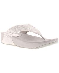 Platino - Wedge Sandals Flick Slip On Textile - Lyst