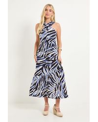 Wallis - Petite Abstract Twist Neck Maxi Dress - Lyst