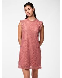 Pieces - Kni High Neck Mini A-Line Dress - Lyst