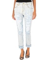 Met - Long Denim Pants With Straight Hem Cut 10Dbf0667 - Lyst