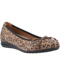Hush Puppies - Lucille Leather Leopard Flats - Lyst