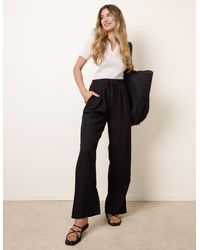 Blue Vanilla - Drawstring Wide Leg Trousers - Lyst