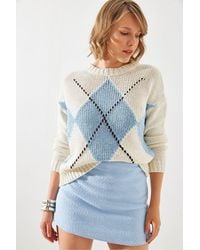 Bianco Lucci - Pullover Mit Geometrischem Muster Und Rundhalsausschnitt - Lyst