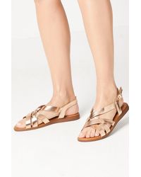 Wallis - Rafaella Cross Strap Low Wedge Sandals - Lyst