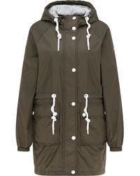 Dreimaster - Lichtgewicht Parka Boundry Dames Donkere Olijf - Lyst