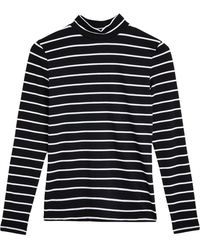 Marks & Spencer - High Neck Striped Jersey Top - Lyst
