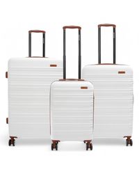 Infinity Leather - Expandable Hard Shell Abs 8 Wheel Suitcase Robust Travel Luggage Set - Lyst