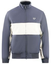 Fred Perry - Colour Block Dark Graphite Brentham Jacket - Lyst