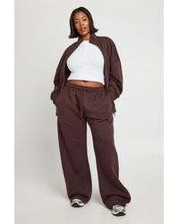 Boohoo - Plus Double Ended Zip Funnel Neck Sweatshirt Tracksuit - Lyst