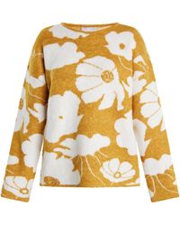 Usha - Strickpullover Damen Curry Weiss - Lyst