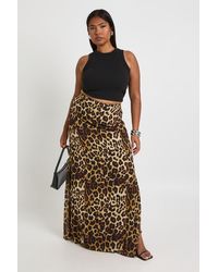 Boohoo - Plus Print Woven Maxi Skirt - Lyst
