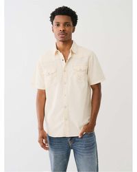 TRUE RELIGION - Tr Short Sleeve Dyed Western Shirt - Lyst