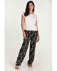 Conquista - Floral Wide Leg Pants Viscose - Lyst
