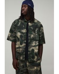 BoohooMAN - Oversized Half Sleeve Washed Camo Co-Ord Shirt - Lyst